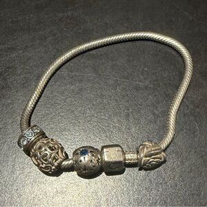 Elegant Sterling Silver Charm Bracelet